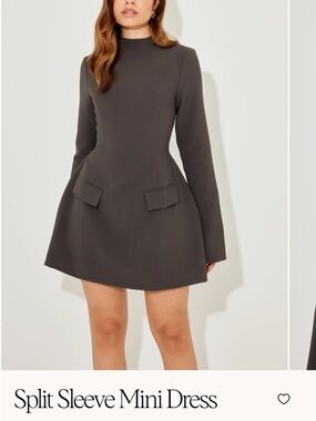 Odd Muse Gray Split Sleeve Mini Dress Size M